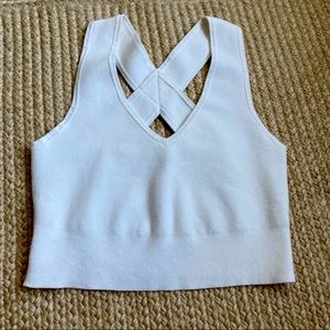 Express | cute off white crop top 🤍